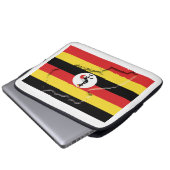 UGANDA Flag Map Patriotic Computer WHITE Laptopschutzhülle (Vorne Knopf)