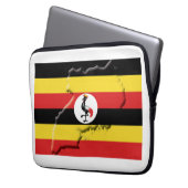 UGANDA Flag Map Patriotic Computer WHITE Laptopschutzhülle (Vorderseite Links)