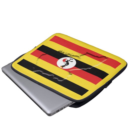 UGANDA Flag Map Patriotic Computer YELLOW Laptopschutzhülle (Vorne Knopf)