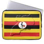 UGANDA Flag Map Patriotic Computer YELLOW Laptopschutzhülle (Vorderseite)