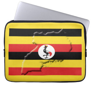 UGANDA Flag Map Patriotic Computer YELLOW Laptopschutzhülle