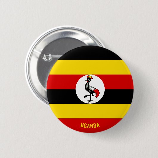 Uganda Flag Niedlich Patriotic Button (Vorne & Hinten)
