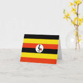Uganda Flag Notecard Karte (Gelbe Blume)
