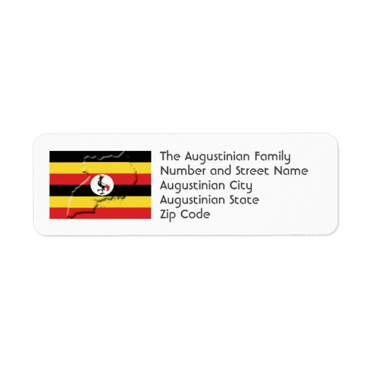 UGANDA FLAG Personalisierte Rücksendeadresse (Vorne)