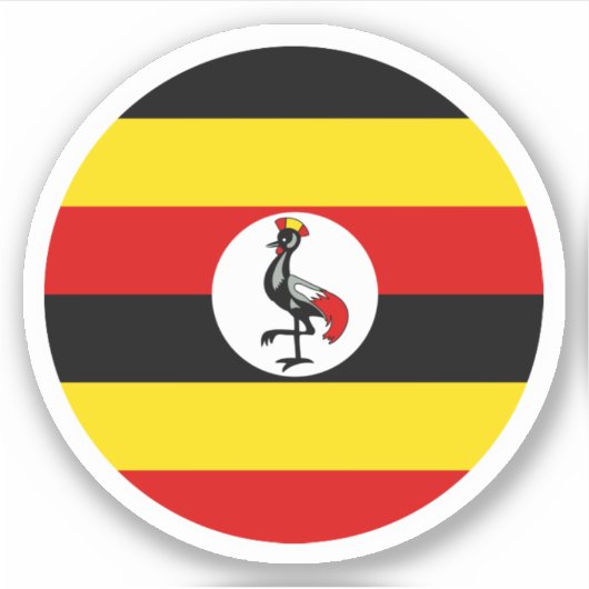 Uganda Flag Round Sticker (Vorderseite)