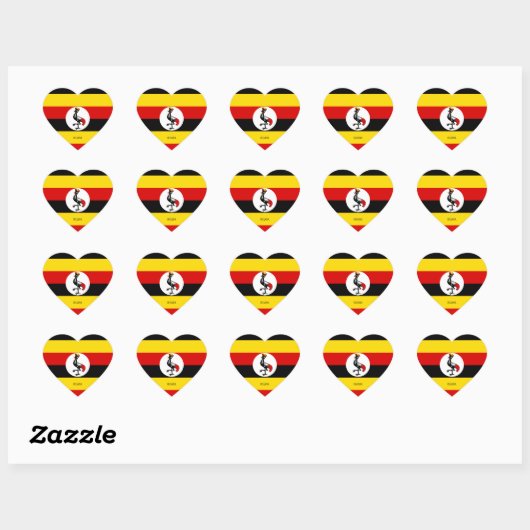 Uganda Flag Splendid Patriotic Herz-Aufkleber (Blatt)