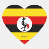 Uganda Flag Splendid Patriotic Herz-Aufkleber (Vorderseite)