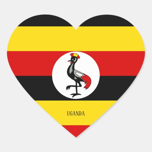 Uganda Flag Splendid Patriotic Herz-Aufkleber (Vorderseite)