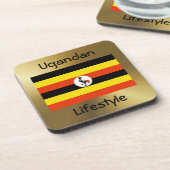 Uganda Flag+Text-Untersetzer Untersetzer (Linke Seite)