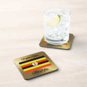 Uganda Flag+Text-Untersetzer Untersetzer (Rechte Seite)