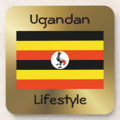 Uganda Flag+Text-Untersetzer Untersetzer (Vorderseite)