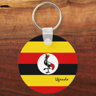 Uganda Flag & Uganda Urlaub, Patrioten / Sport Schlüsselanhänger