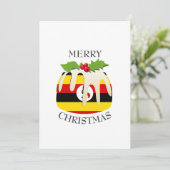 UGANDA FLAG | Weihnachtspudding | festlich Feiertagskarte (Stehend Vorderseite)