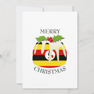 UGANDA FLAG   Weihnachtspudding   festlich Feiertagskarte
