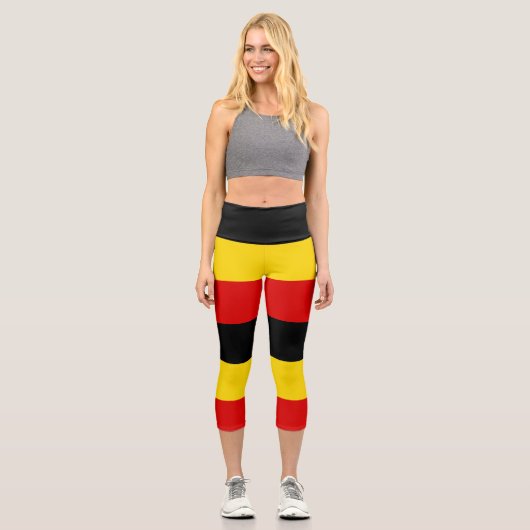 Uganda-Flagge Capri Leggings (Vorderseite)