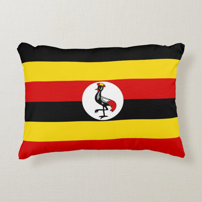 Uganda-Flagge Dekokissen (Vorderseite)
