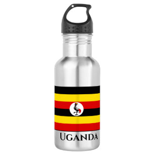 Uganda-Flagge Edelstahlflasche