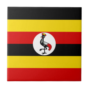 Uganda-Flagge Fliese