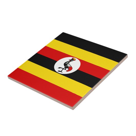 Uganda-Flagge Fliese (Seite)