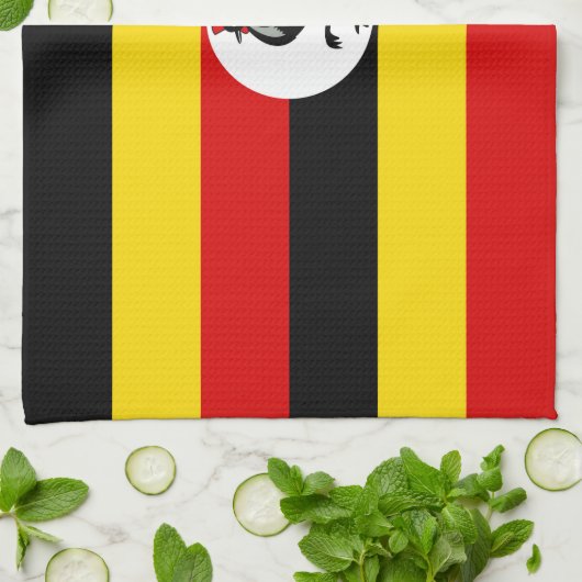 Uganda-Flagge Geschirrtuch (Gefaltet)
