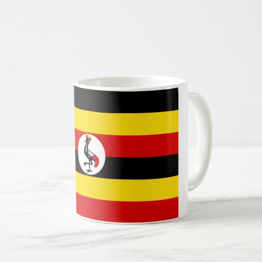Uganda-Flagge Kaffeetasse (VorderseiteRechts)