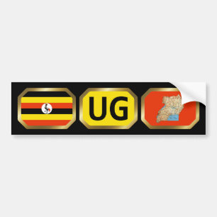 Uganda-Flagge-Karte-Code-Aufkleber Autoaufkleber