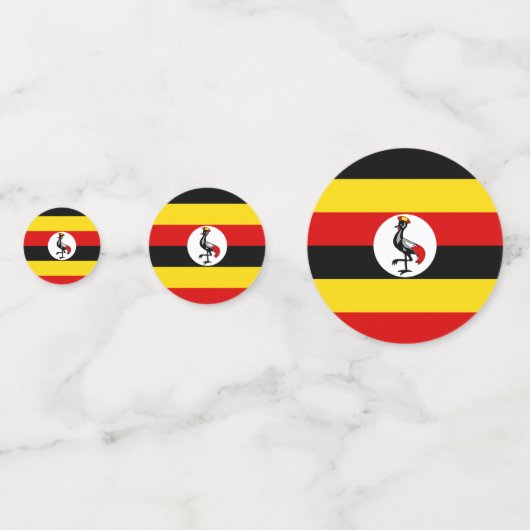 Uganda-Flagge Konfetti (Rückseiten)