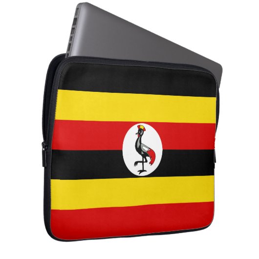 Uganda-Flagge Laptopschutzhülle (Vorne Rechts)