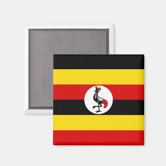 Uganda-Flagge Magnet (Vorderseite/Rückseite)