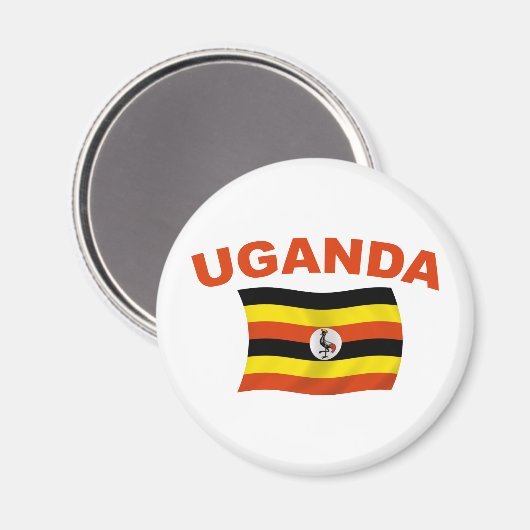 Uganda-Flagge Magnet (Vorderseite/Rückseite)