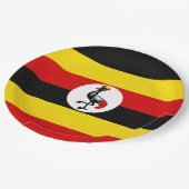 Uganda-Flagge Pappteller (Schrägansicht)
