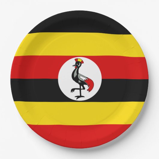 Uganda-Flagge Pappteller (Vorderseite)