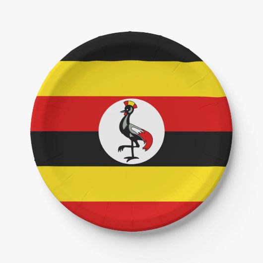 Uganda-Flagge Pappteller (Vorderseite)