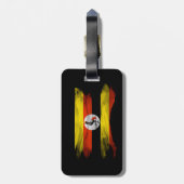 Uganda-Flagge Pinselstrich, nationale Flagge Gepäckanhänger (Rückseite vertikal)