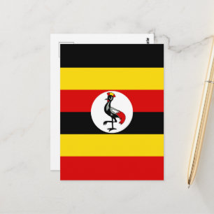 Uganda-Flagge Postkarte