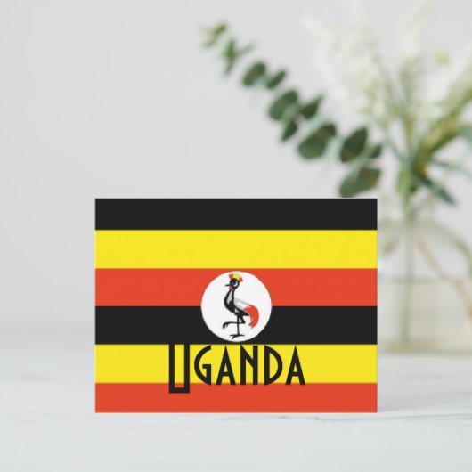 Uganda-Flagge Postkarte (Stehend Vorderseite)