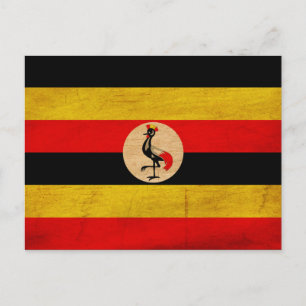 Uganda-Flagge Postkarte