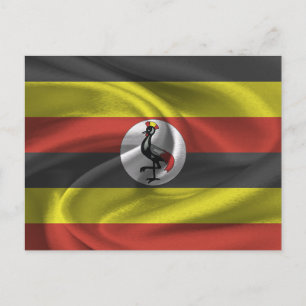 Uganda-Flagge Postkarte