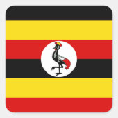 Uganda-Flagge Quadratischer Aufkleber (Vorderseite)