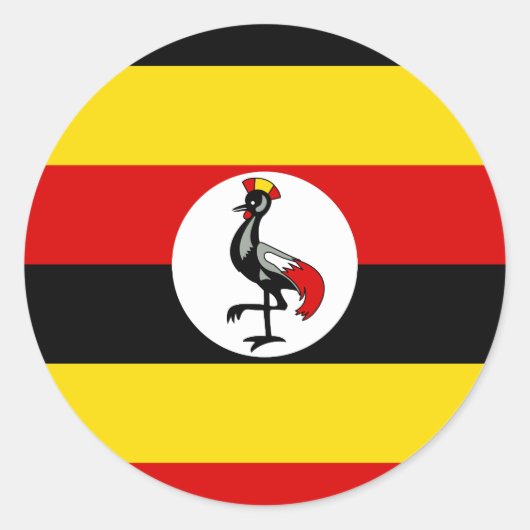 Uganda-Flagge Runder Aufkleber (Vorderseite)