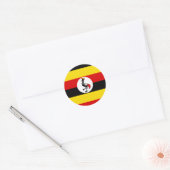 Uganda-Flagge Runder Aufkleber (Umschlag)