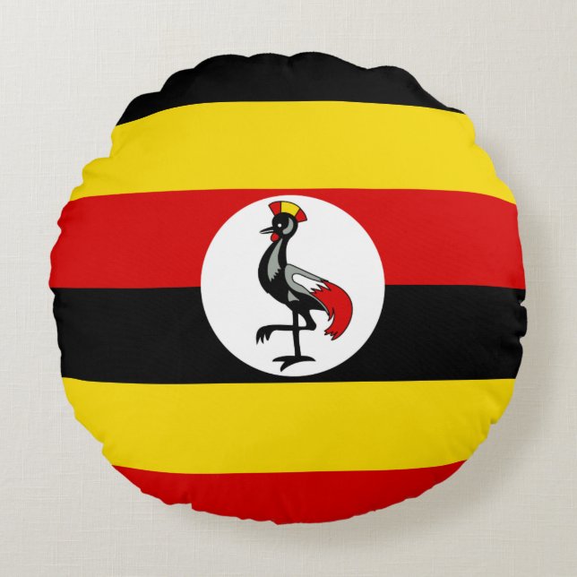 Uganda-Flagge Rundes Kissen (Vorderseite)