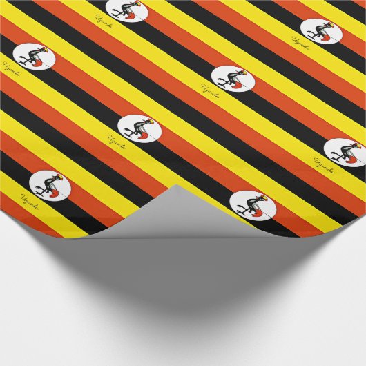 Uganda - Flagge Ugandas (etikettiert) Geschenkpapier (Ecke)