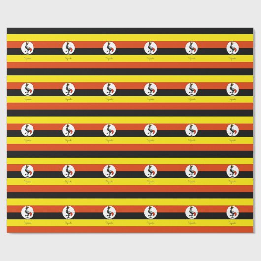 Uganda - Flagge Ugandas (etikettiert) Geschenkpapier (Flach)
