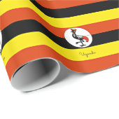 Uganda - Flagge Ugandas (etikettiert) Geschenkpapier (Rolleneckpunkt)