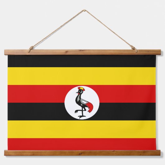 Uganda-Flagge Wandteppich Mit Holzrahmen (Vorderseite)