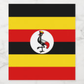 Uganda-Flagge Weinetikett (Einzelnes Label)