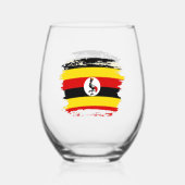 Uganda-Flagge Weinglas Ohne Stiel (Rückseite)