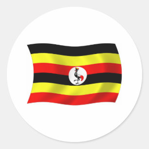 Uganda-Flaggen-Aufkleber Runder Aufkleber