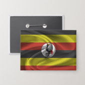 Uganda-Flaggen-Button Button (Vorderseite/Rückseite)